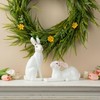 Glitzhome Elegant Easter Bunny Table Statue Decorations Set of 2