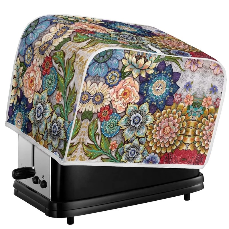 JEOCODY Bright Blossoms Toaster Covers 2 Slice Wide Slot Dustproof