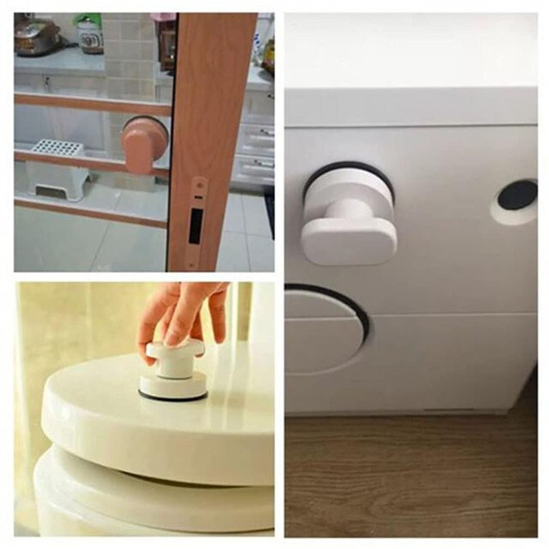 WANLIAN-Powerful Suction Cup Glass Mirror Door Handle, Refrigerator Drawer Bathroom