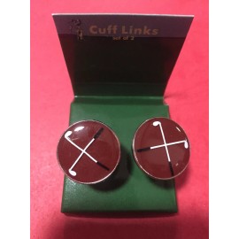 Great Creations Golf Cuff Links 3/6x11/16 2 Gold Clubs Round Cuff Links
