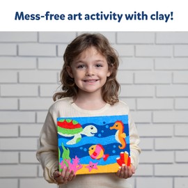 Skillmatics Art & Craft Kit - Colour with Clay, No Mess Art, Create a Clay Canvas of Under The Ocean, Gifts for Boys & Girls Ages 5, 6, 7, 8, 9, 10, 11, 12