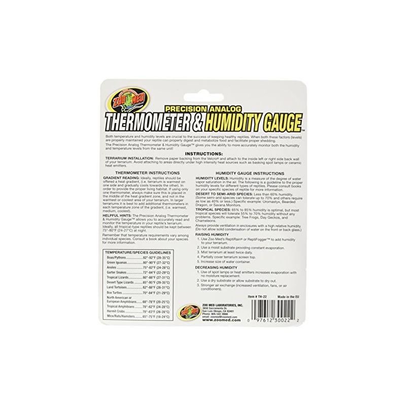 Zoo Med Dual Thermometer and Humidity Gauge