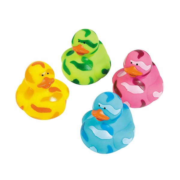 Bright Camo Rubber Ducks - 12 Pc.