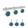 Shower Curtain Hooks 12 Pcs, Aqua Blue Turquoise Geode Agate