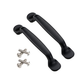 2 Units Black Cupboard Handles Cabinet Door Drawer Handles Knobs Kitchen Door Handles Cupboard Closet Door Bow Shape Pull Handle (96MM)