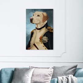 Wynwood Studio Animals Wall Art Canvas Prints 'Gentleman Lab' Home Décor, 24" x 36", Brown, Blue
