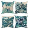 Jasfura Set of 4 Bohemia Teal Throw Pillow Covers 18x18