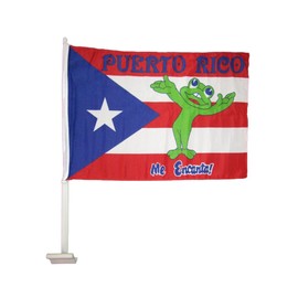 AES 12x18 Puerto Rico Me Encanta! Frog Single Sided Premium Car Vehicle 12"x18" Flag