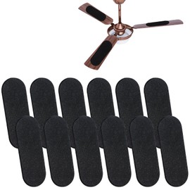 Ddeetodu 12 Pack Ceiling Fan Filters for Blades, Activated Coconut Shell Carbon Ceiling Fan Blade Filter, Ceiling Fan Air Purifier Pads for Common Household Contaminants (12)