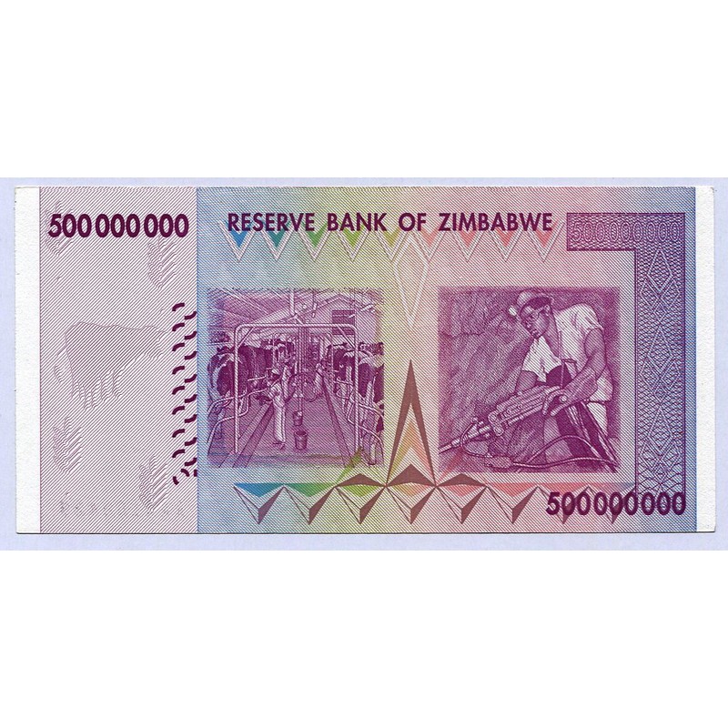 Zimbabwe Pick No. 82 2008 500 Million Dollars (Banknotes for
