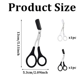 2 Pcs Eyebrow Scissors With Comb Eyebrow Scissors Scissors Stainless Steel Eyebrow Trimmer (Black White)