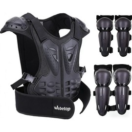 Webetop Youth Motorcycle Gear Riding Protective Motocross Set for Teen Boys Girls Chest Protector Knee Guards Elbow Pads for ATV Mountain Biking Cycling Skating Off-Road L