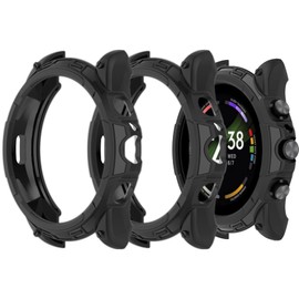 Protector Case Cover for Fossil Gen6 Case 42mm/ 44mm/ TPU Anti-Scratch Bumper Protective Shell for Fossil Women's 42mm/Gen6 Men's 44mm Smartwatch (Men's,2Black)