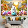 BlissYard Happy Easter Party Backdrop Banner Spring Easter Bunny Backdrop