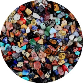 200Pcs Natural Chip Stone Beads 5-8mm Multicolor Irregular Gemstone Healing Crystal Loose Stones with Hole Drilled for DIY Jewelry Making Bracelet Necklace Earring Craft Supplies Chip Stone Rocks
