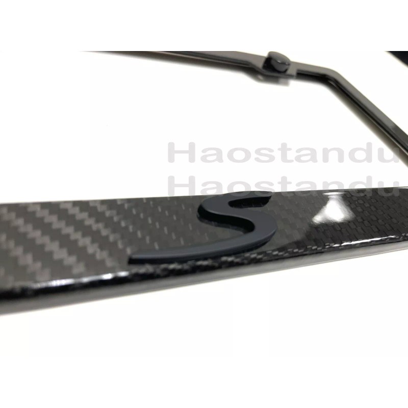 License Plate Frame Shop 1x (Black) "S" 3D Emblem Real