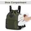 WANDF Drawstring Backpack Sports Bag with Shoe Compartment Water Resistant