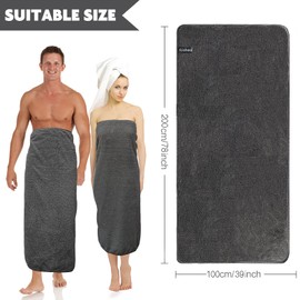 KinHwa Microfibre Bath Towel Large XXL 100 cm x 200 cm Bath Towel Quick Drying and Lint-Free Shower Towel Sauna Towels Soft and Absorbent Towels Dark Grey