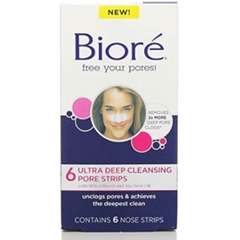 Biore Ultra Deep Cleansing Pore Strips, 6 Count (Pack of 4)