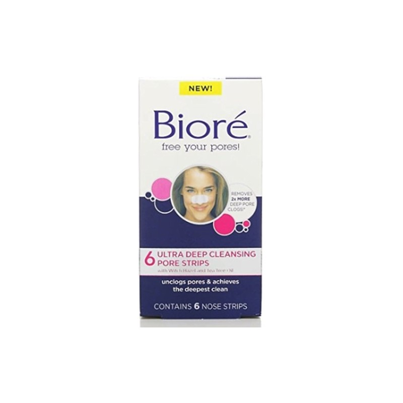 Biore Ultra Deep Cleansing Pore Strips, 6 Count (Pack of