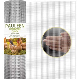 PAULEEN Hardware Cloth 1/4Inch 48inX50ft 23Gauge.Hot Dipped Galvanized After Welded,Chicken Wire Fencing,Snake Fence,Rabbit Cages,Galvanized Wire Mesh Roll, Garden Fence Tree Guard