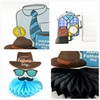 LOONELO Father's Day Honeycomb Centerpieces, 9pcs Happy Father's Day Paper