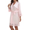 Women's Silky Bride Bridesmaid Robes Satin Kimono Bridal Party Bathrobe