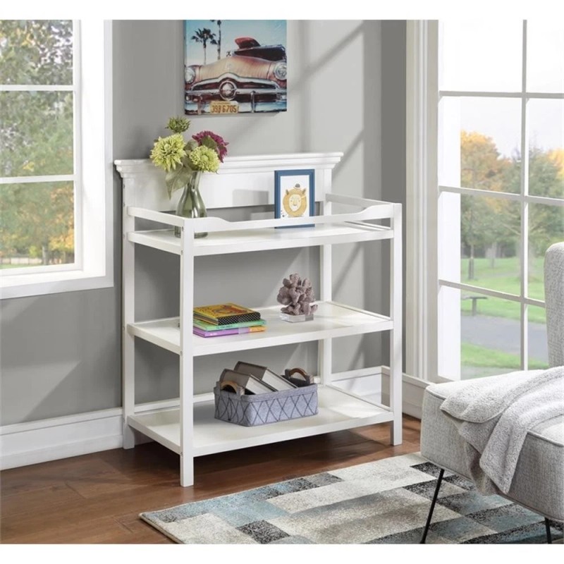 Pemberly Row Universal Traditional Wood Changing Table in White