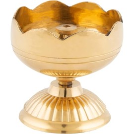 Brass Sunflower Kamal Shape Metal Diya for Traditional Diya