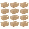 Khaki Stackable Storage Baskets, Plastic Weave Basket Organizer and Storage