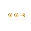 High Polished Gold Plated Sterling Silver Ball Stud Earrings 6mm