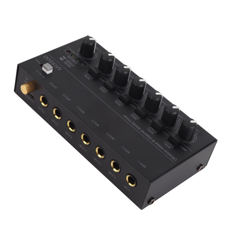 Sound Mixer Ultra Compact Metal Low Noise 6 Channel Stereo