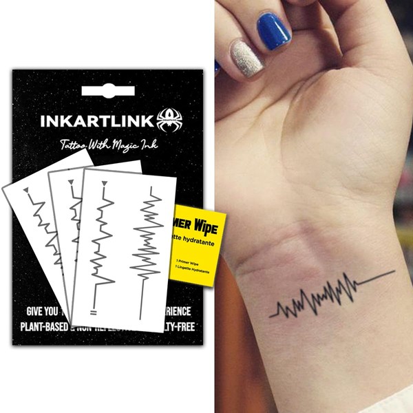 INKARTLINK Semi Permanent Tattoos, 3 Sheets of Small Temporary Tattoos,