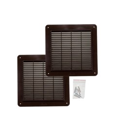 Vent Systems 10" x 10" Inch Brown - Pack of 2 Air Return Vent Cover - Air Vent Grille - Register Grill Cover - Screen Mesh - Wall Vent Cover/Louvered Vent for HVAC Vent, Home - Air Vent Covers
