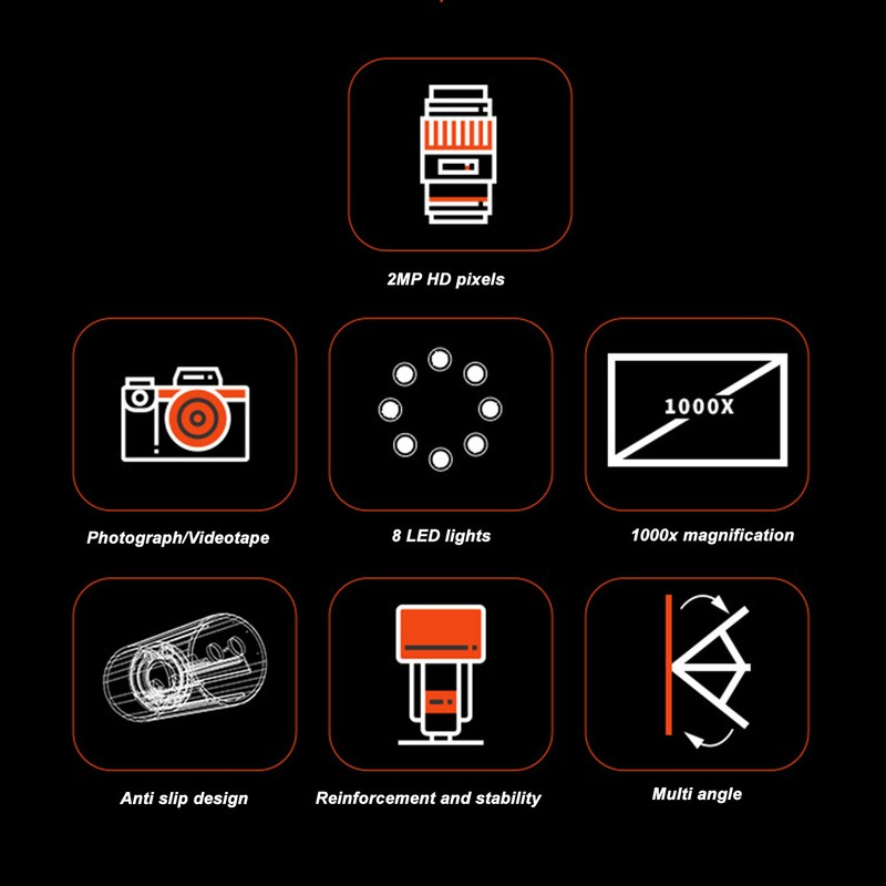 50X to 1000X 1080P HD WiFi Portable Handheld Digital Microscope