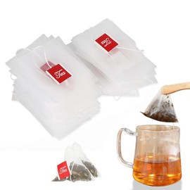 Tea Bags 100pcs Tea Pack Unbleached Non-woven Fabric Drawline 5.8cm*7cm Triangle Tea Cold Brew Triangle Corner Strainer Filter Bags Strong Penetration Heat Resistant
