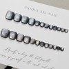 24 Pcs Square Press On Toenails Black Fake Toe Nails