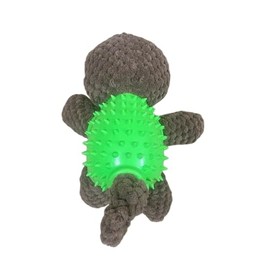 EcoFurball Eco Dog Toy - Plush Rubber Ball Squeaker Toy (Brown Sloth)