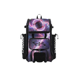 Boombah Rolling Catchers Superpack Baseball/Softball Gear Bag - 23-1/2" x 13-1/2" x 9-1/2" - The Natural 2 Multi - Telescopic Handle - Holds 4 Bats - Wheeled Version