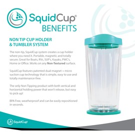 SquidCup - Non Tip Boat Cup Holder & Tumbler System, Teal