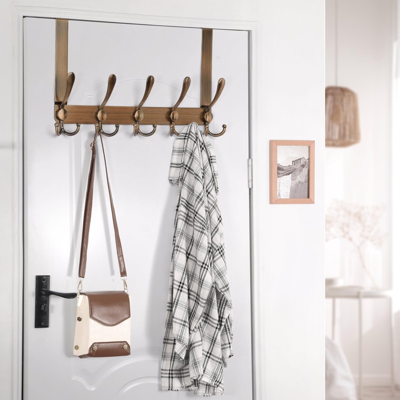 Dseap Over The Door Hook Hanger - 5 Tri Hooks,