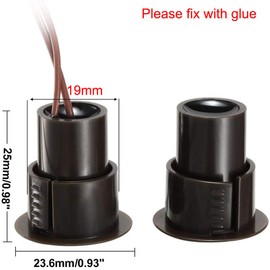 Gebildet 3sets Brown Iron Door Recessed Wired Security Window Door Contact Sensor Alarmmagnetic Reed Switch ,Magnet Near - Connect Circuit, Magnet Away - Break Circuit