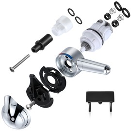 Avenuebool Lever Handle and Cartridge Assembly Kit, Compatible with Delta Series 1700 Monitor Tub and Shower Faucets, Single Lever Handles Set with Faucet Cartridge Replacement, Chrome