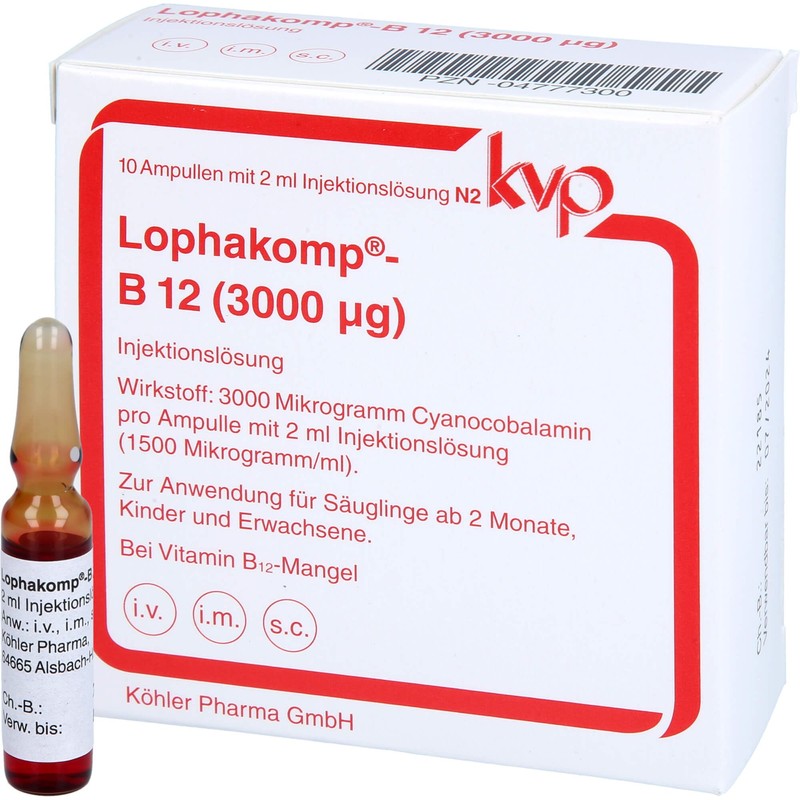 LOPHAKOMP B12 3.000 µg Injektionslösung 10X2 ml