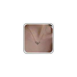 Inilbran Boho Horseshoe Choker Necklace Vintage U Shape Pendant Necklace Silver Double Circle Hoop Necklace Minimalist Horseshoe Necklace Chain Jewelry for Women and Girls