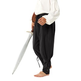 Boys Kids Medieval Ankle Pants Renaissance Viking Pirate Costume Lace Up Tapered Banded Gothic Trousers