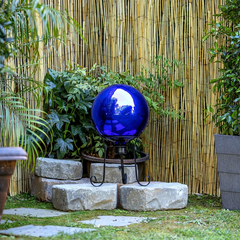 Alpine Corporation GLB292BL Gazing Globe, 10"L x 10"W x 12"H,