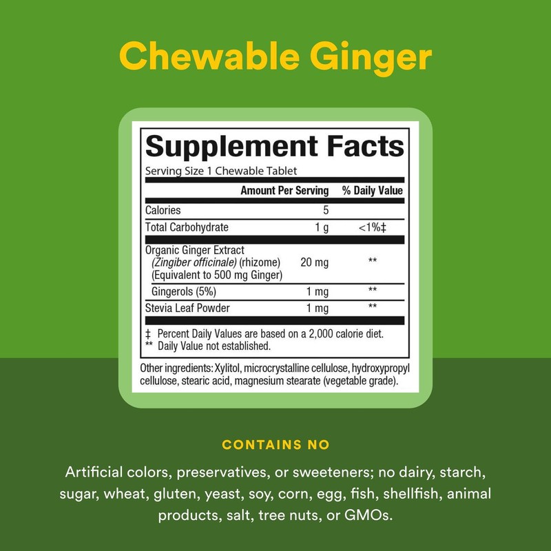Natural Factors Chewable Ginger 500Mg, 90 CT