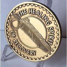 wendells Bulk Lot of 5 Healing Spirit of Recovery Great Spirit Native American AA Alcoholics Anonymous Bronze Medallion Chip Set Medallions
