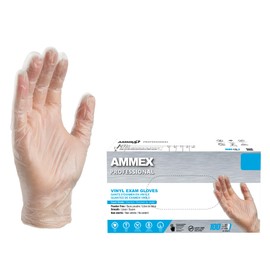Ammex Ammex X-Large Latex-Free Vinyl Disposable Exam Gloves, 3 Mil, Smooth Finish, Food-Safe, Pack of 100